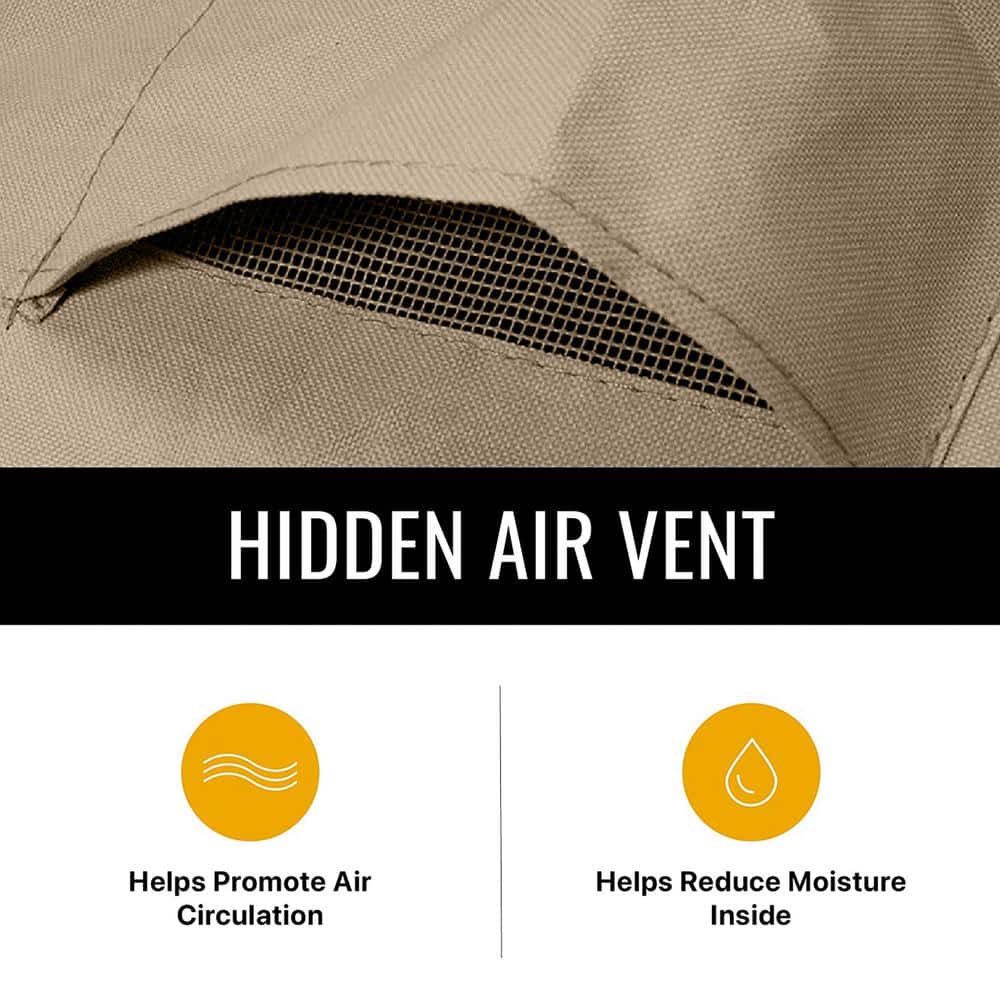 Heavy-Duty Brown PVC Patio Chair Cover with Hook and Loop Closure