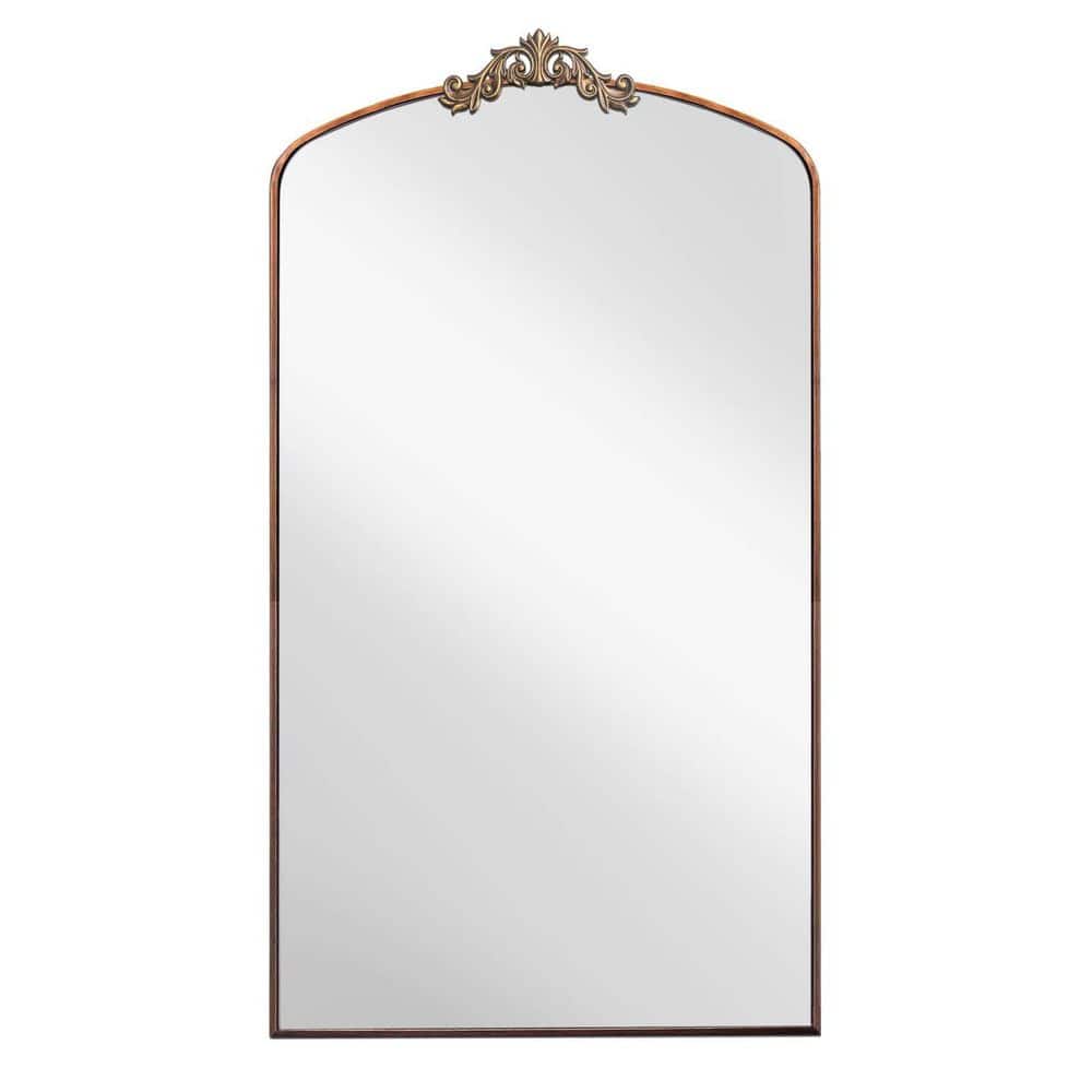 Bronze 36 in. W x 66 in. H Arch Metal Framed Floor Mirror, Full Length Mirr