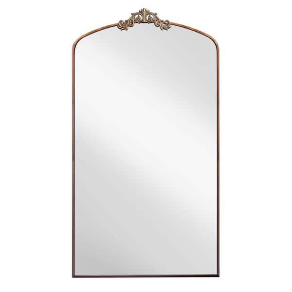 Unbranded Bronze 36 in. W x 66 in. H Arch Metal Framed Floor Mirror, Full Length Mirror Dressing Mirror for Entryway, Living Room