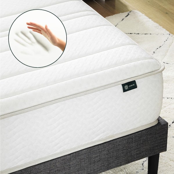 mm-mti(ホワイト) Zinus Twin Medium Quilted Top 6 in. Foam and Spring Hybrid