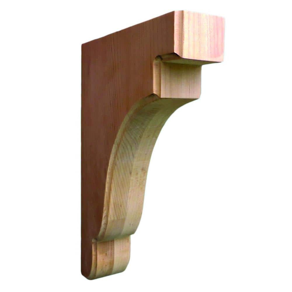 10" Unfinished Alder Wood Traditional Bracket Corbel