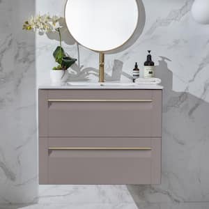 36.7 in. W x 19.1 in. D x 36.8 in. H Freestanding Bath Vanity in White with White Cultured Marble Top