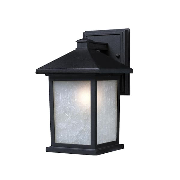 Unbranded Holbrook Black Outdoor Hardwired Lantern Wall Sconce with No Bulbs Included