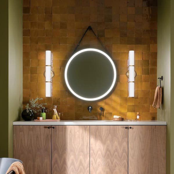 KICHLER Rosh 24.25 in. Bath Bar Medium Vanity Light LED with White Glass in Champagne Bronze