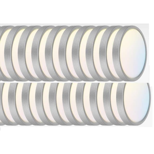 Round Slim Disk 5.5 in. Nickel Integrated LED Flush Mount 3000K Warm White 20-Pack Case