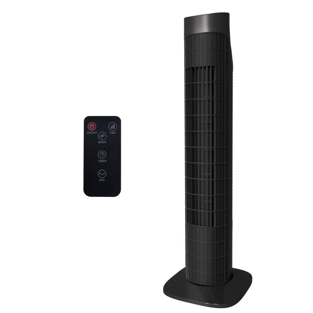 31 in. Oscillating Tower Fan with Remote, 3 Speeds, 3 Modes, 7. 5H Timer, LED Display, Portable Cooling Fan, Black price history on PriceWatchPro