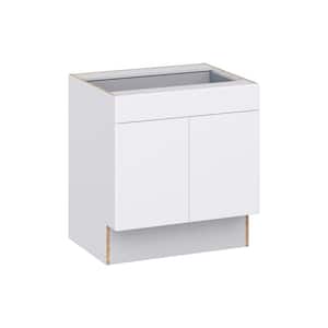 Fairhope Bright White Slab Assembled Accessible ADA Base Cabinet with 1 Drawer (30 in. W x 32.5 in. H x 23.75 in. D)