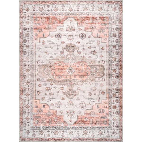 Banks Machine Washable Beige 9 ft. x 12 ft. Persian Area Rug