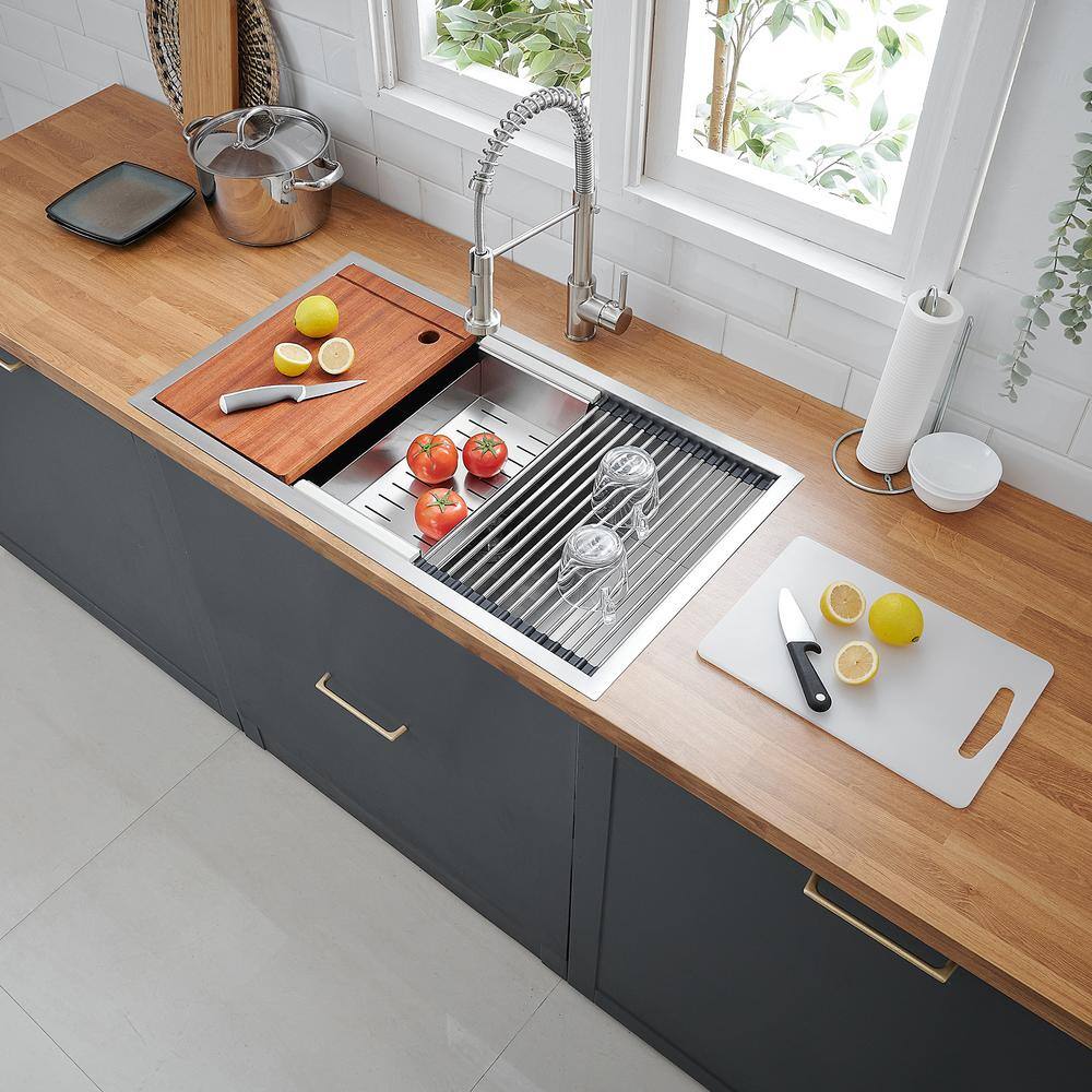 32 Inch Stainless Steel Single Bowl Kitchen Sink with Accessories