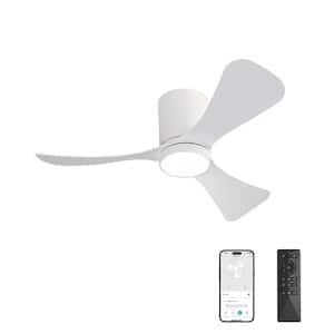42 in. Dimmable Smart LED Indoor White 3-Blades Ceiling Fan with Remote Control