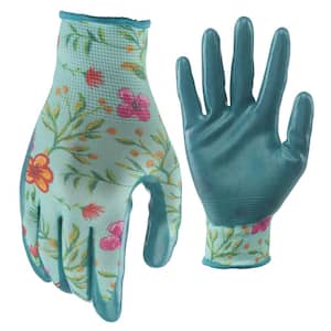 Women's Large Nitrile Coated Garden Gloves