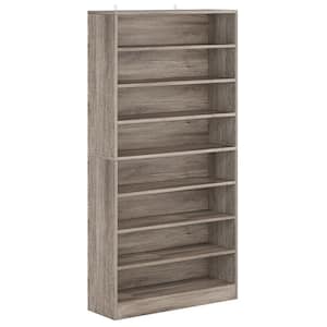 70.9 in. H x 31.5 in. W Grey Wood Shoe Storage Cabinet with 9-Tier Open Shelf