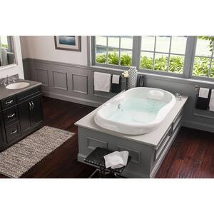 Infinity 7 - 72 in. Acrylic Center Drain Oval Drop-In Air Bath/ Whirlpool Bathtub with Heater in White