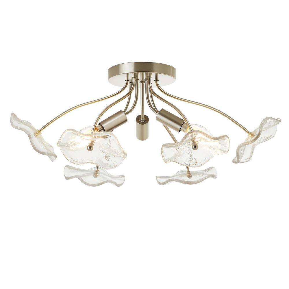 Modern 3-Light Floral Sputnik Finish Family Gloss Nickel Semi-Flush Mount Ceiling Light for Kitchen Hallway Bedroom. price history on PriceWatchPro