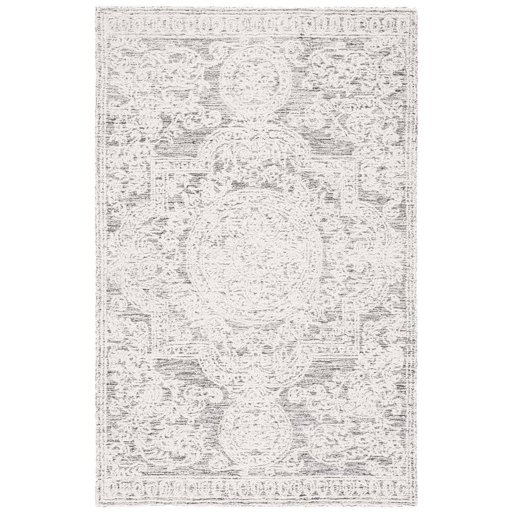 Abstract Ivory/Charcoal 4 ft. x 6 ft. Modern Aztec Medallion Area Rug price history on PriceWatchPro