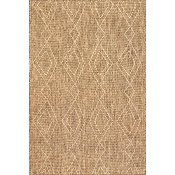 nuLOOM Mallie Moroccan Beige 5 ft. x 8 ft. Striped Indoor/Outdoor Area Rug