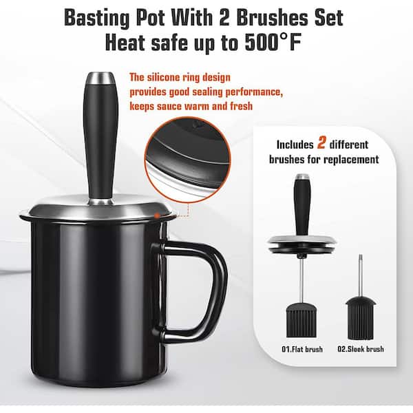 Grilling Basting Pot and Brush Set