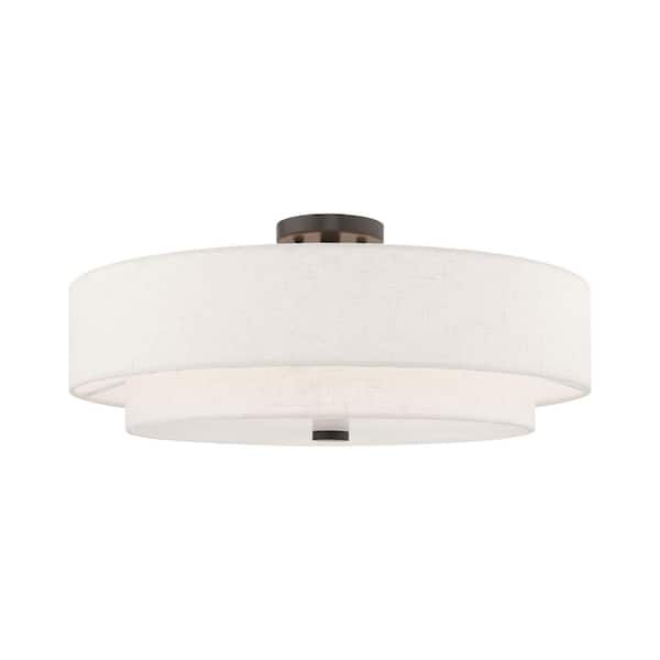 Somerhill 5 Light English Bronze Semi Flush Mount