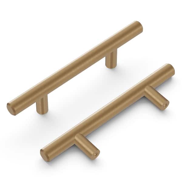 HICKORY HARDWARE Bar Pulls Collection Pull 3 in. (76mm) Center to Center Champagne Bronze Finish Modern Zinc Bar Pull (1 -Pack )