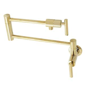 Manhattan Wall Mount Pot Filler in Polished Brass