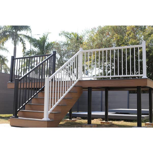 Allure 3 in. x 3 in. x 36 in. White Aluminum Deck Post Kit