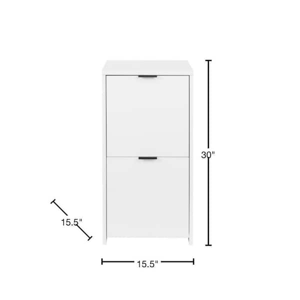 Bromley 2-Drawer White Engineered Wood Vertical File Cabinet (30 in. H x 15.5 in. W)