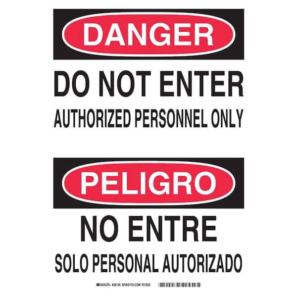 Warning Sign Authorized Personnel Only 10" x 14" OSHA Safety Sign 