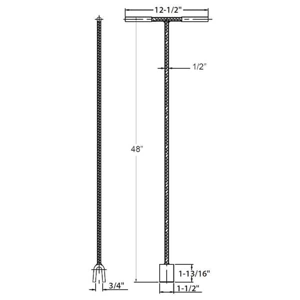 JONES STEPHENS 1/2 in. x 48 in. Length Steel Street and Curb