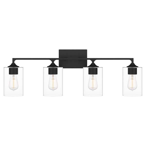 Quoizel Prescott 33.5 in. 4Light Matte Black Bath Vanity Light