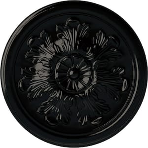 12-3/4 in. x 7/8 in. Legacy Acanthus Urethane Ceiling Medallion (Fits Canopies upto 3-1/2 in.), Black Pearl