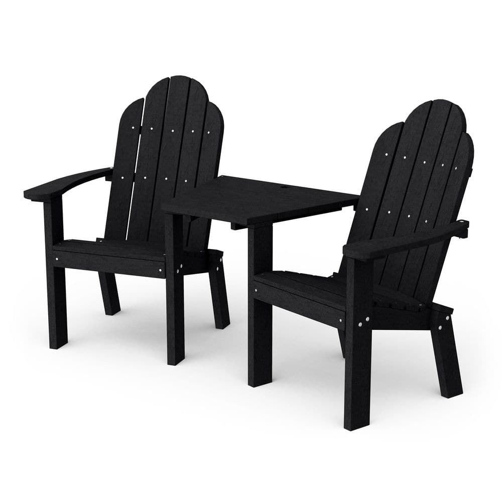 Wildridge Classic Black Plastic Outdoor Deck Chair Tete-A-Tete LCC