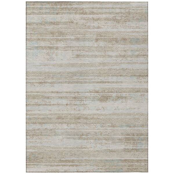 Chantille Machine Washable Indoor/Outdoor Abstract ACN3115 Linen 5 ft. x 7 ft. 6 in. Area Rug