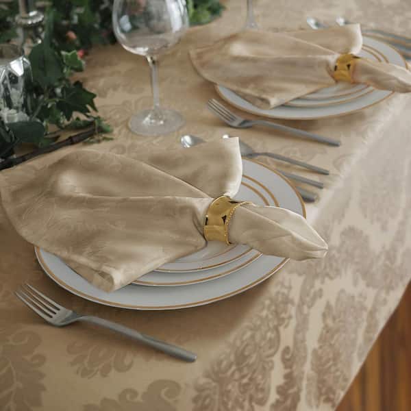Barcelona Jacquard Damask Napkin, Set of 4, Ecru - 17"W x 17"L