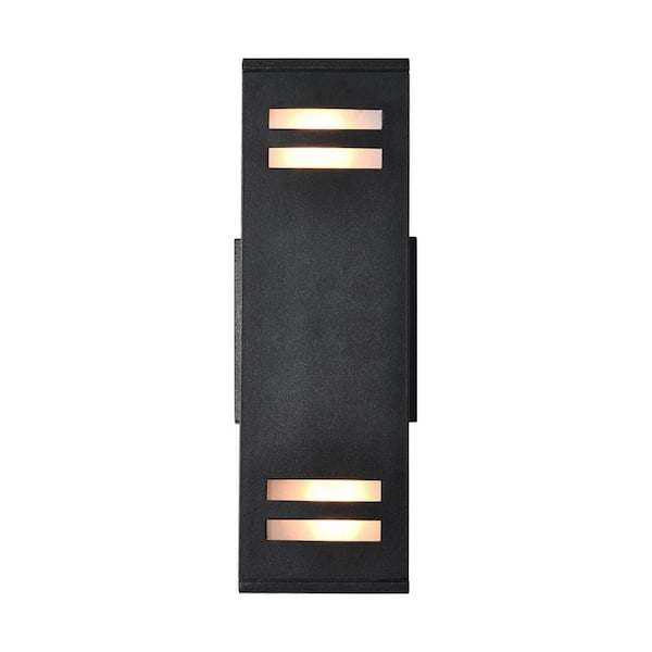 TRUE FINE Jefferson 2-Light 25.7 in. Black Large Outdoor Wall Lantern  Sconce Light TD40021OT - The Home Depot