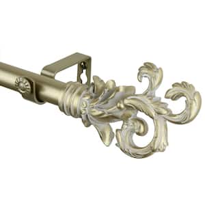Plume 160 in. - 240 in. Adjustable 1 in. Dia Single Curtain Rod in Gold