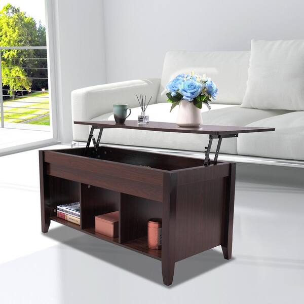 Dark brown lift top deals coffee table