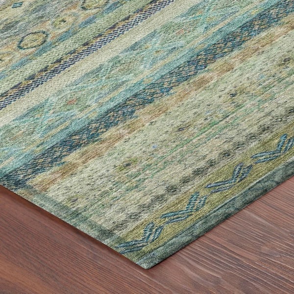 Chantille Machine Washable Indoor/Outdoor Abstract ACN2722 Aloe 5 ft. x 7 ft. 6 in. Area Rug