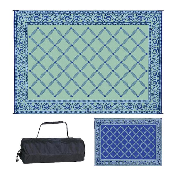 Reversible Mats 9 ft. x 12 ft. Reversible Mat - Classic Blue/Light-Green