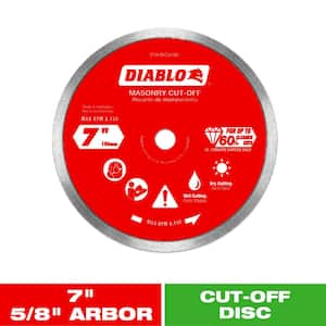 7 in. Diamond Continuous Rim Cut-Off Discs for Masonry