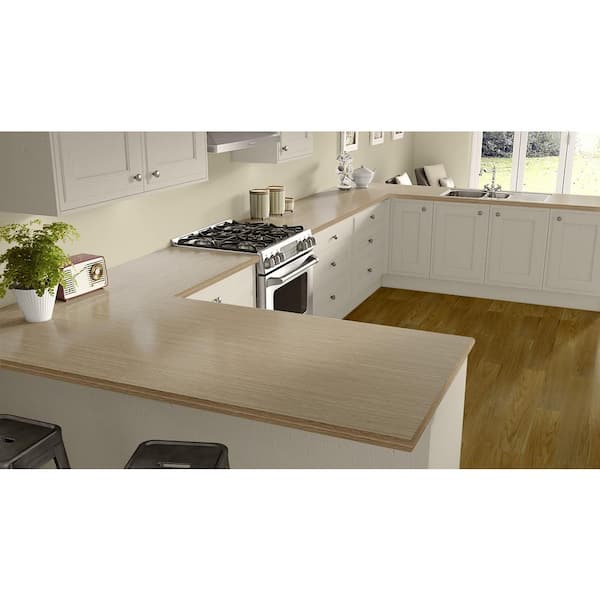 5 ft. x 10 ft. Laminate Sheet in Blond Echo with Premium Linearity Finish