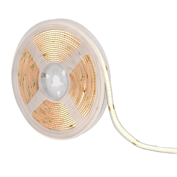 Maxxima 16.5 ft. Plug-In Or Hardwired with Power Supply, Dimmable Cuttable 3000K Warm White, Integrated COB LED Strip Light