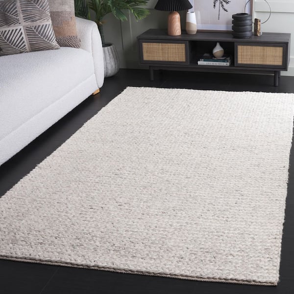Natura 4 ft. x 6 ft. Light Gray/Beige Solid Marle Area Rug