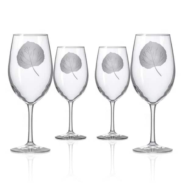Aspen Leaf 18 oz. All Purpose Wine Glasses - Set of 4