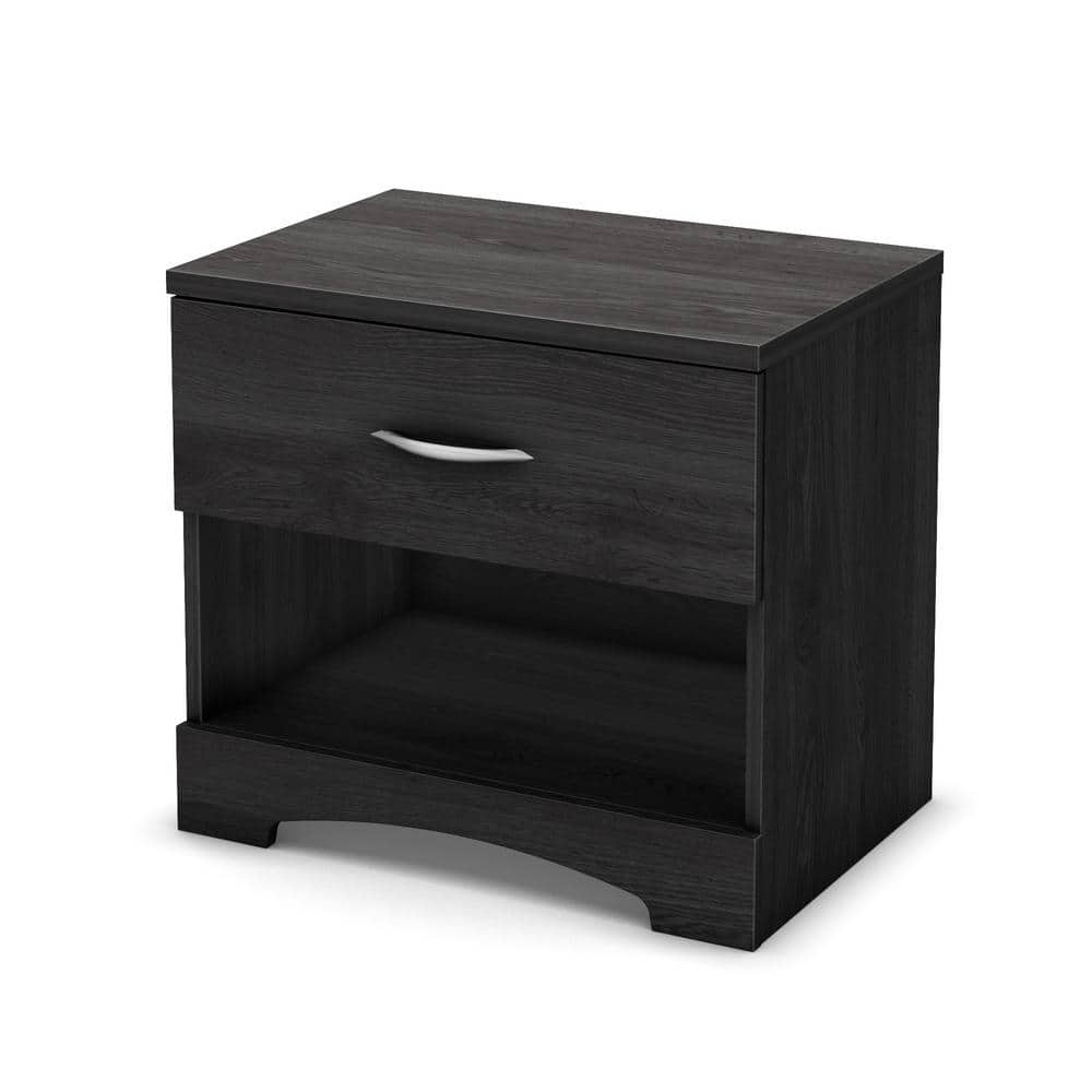 Тумба дуб. Тумбочка Британия. Antiqued Gray Oak Nightstand with Metal Trims.