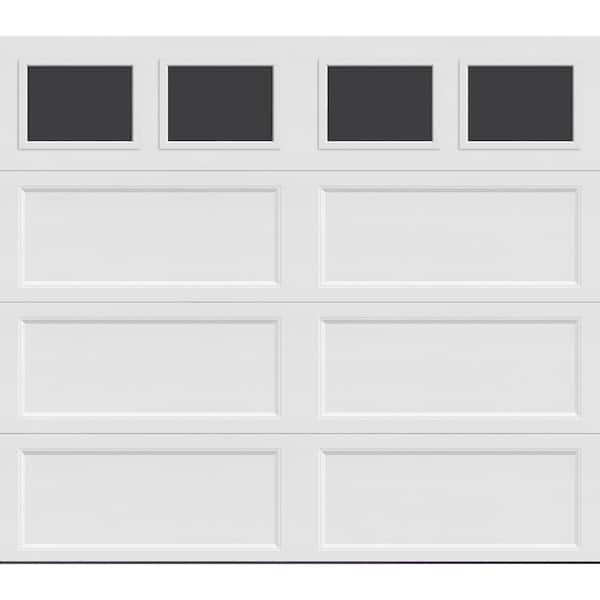 Clopay Bridgeport Steel Extended Panel 8ft x 7ft Insulated 12.9 R-Value White Garage Door with plain windows