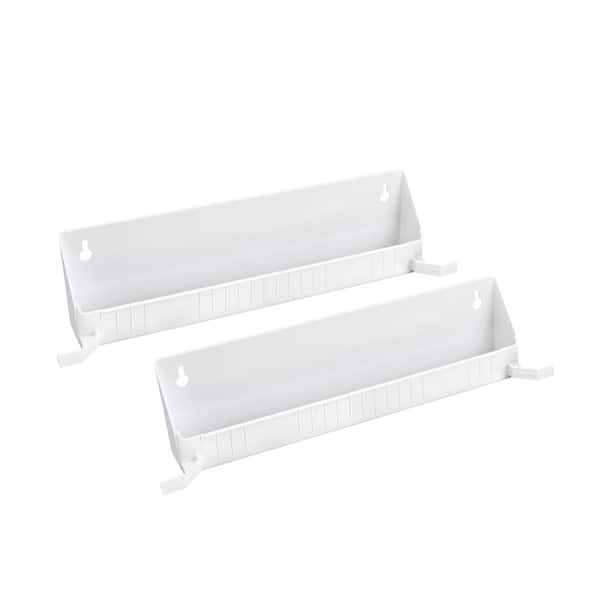 3.80 in. H x 15.5 in. W x 2.05 in. D White Polymer Tip Out Sink Front Trays with Tab Stops for Sink Base Cabinet