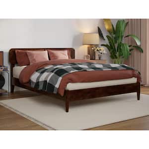 Florence Walnut Brown Solid Wood Frame Full Low Profile Platform Bed