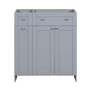 30.00 in. W x 18.00 in. D x 33.00 in. H Bath Vanity Cabinet without Top in Gray