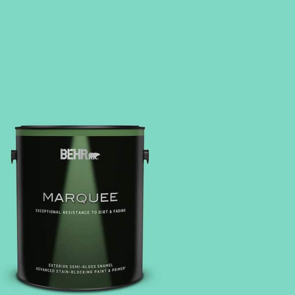 BEHR MARQUEE 1 gal. #480A-3 Mint Majesty Semi-Gloss Enamel Exterior Paint & Primer