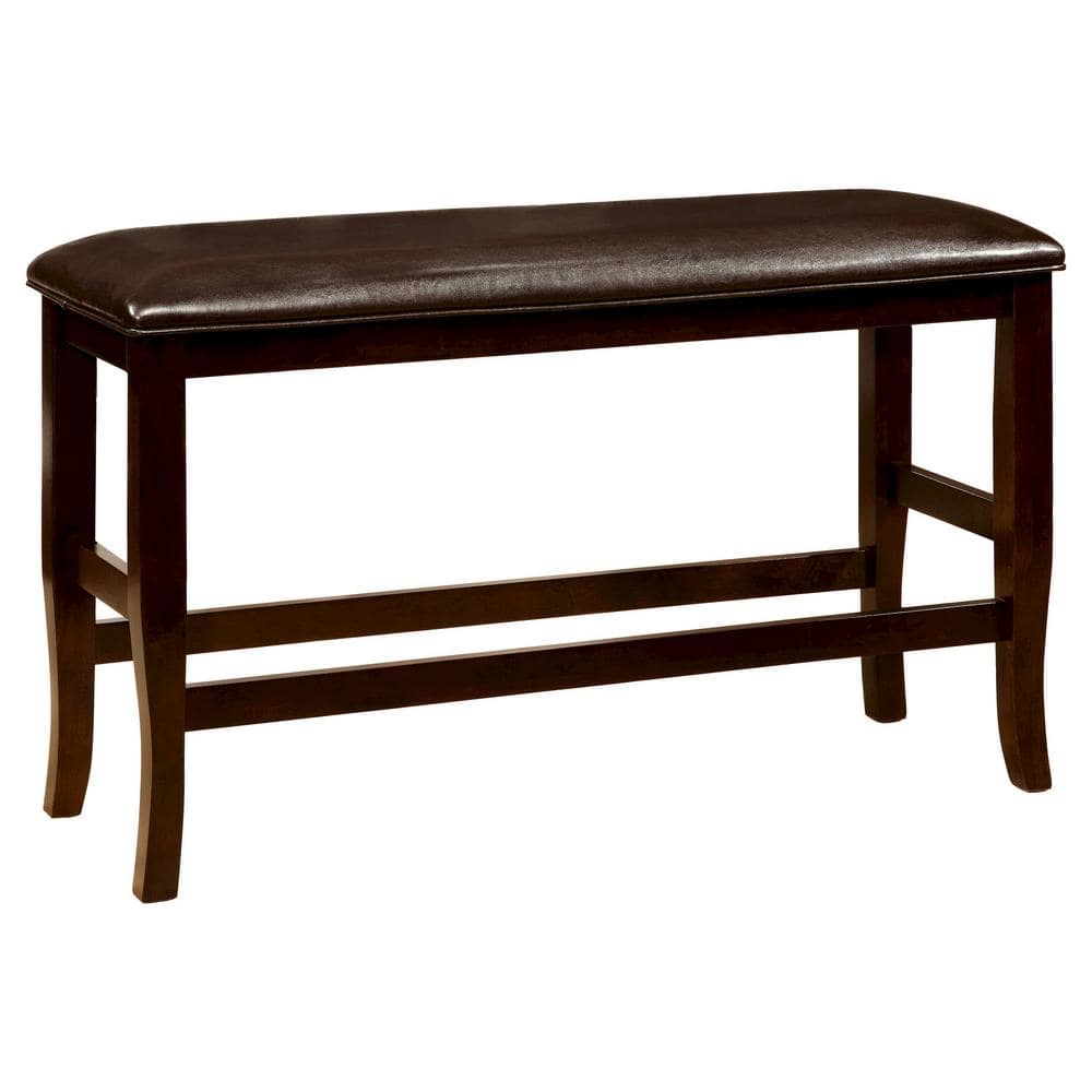 Furniture of America Swanson 26 in. Espresso Leatherette Counter Height
